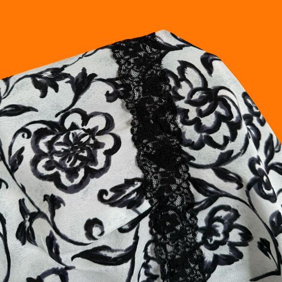 90's vintage floral lace babydoll skater girl mini dress MEDIUM no boundaries - Picture 6 of 7